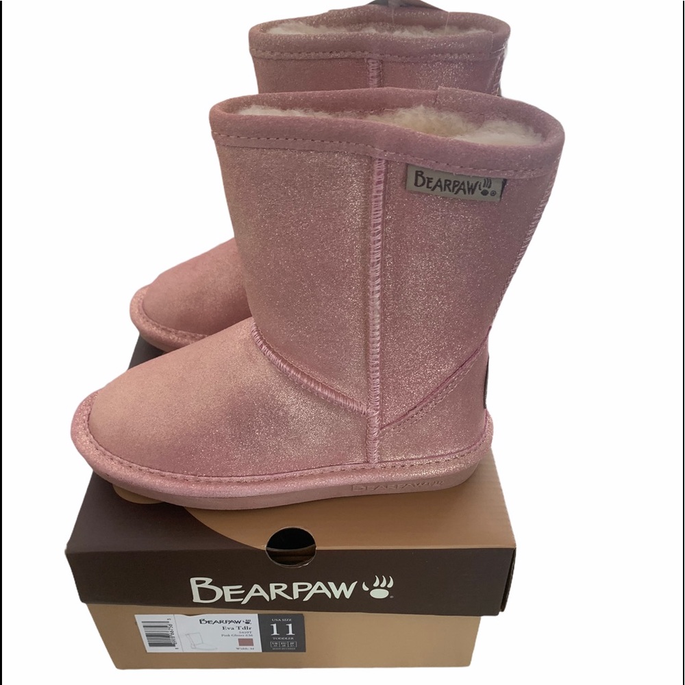 Bearpaw Eva pink glitter boots